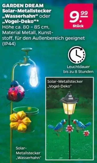 NETTO GARDEN DREAM Solar-Metallstecker ,,Wasserhahn" oder „Vogel-Deko" Angebot