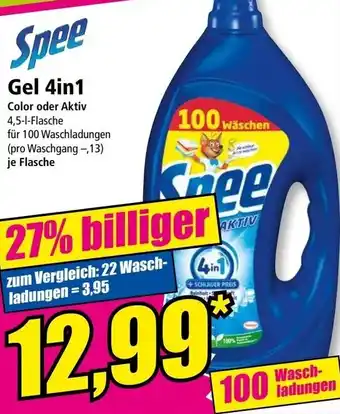 Norma Spee Gel 4in1, 100 Waschladungen Angebot