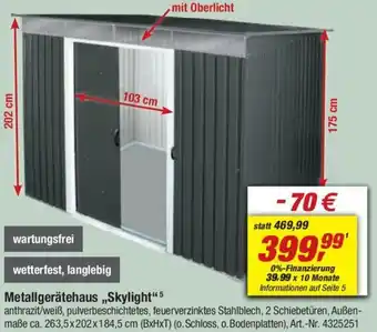 toom Baumarkt Metallgerätehaus „Skylight" Angebot