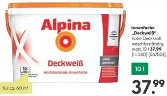 BayWa Alpina Innenfarbe „Deckweiß" 10 L Angebot