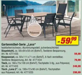 toom Baumarkt Gartenmöbel-Serie ,,Lana" Angebot