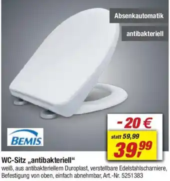 toom Baumarkt BEMIS WC-Sitz ,,antibakteriell" Angebot