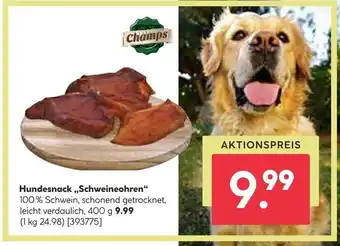 BayWa Champs Hundesnack ,,Schweineohren" 400 g Angebot