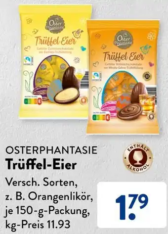 Aldi Süd OSTERPHANTASIE Trüffel-Eier 150 g Packung Angebot