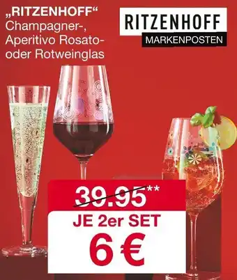 Woolworth RITZENHOFF Champagner, Aperitivo Rosato oder Rotweinglas Angebot