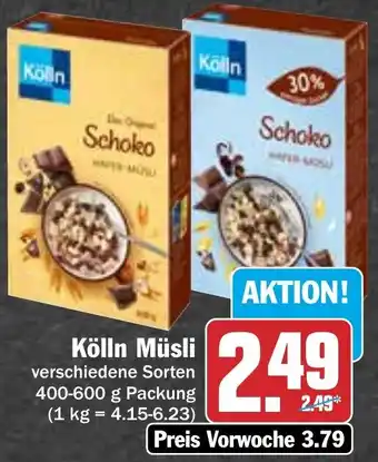 Hit Kölln Müsli 400-600 g Packung Angebot