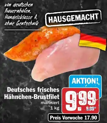 Hit Deutsches frisches Hähnchen-Brustfilet 1 kg Angebot