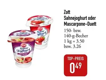 Galeria Markthalle Zott Sahnejoghurt oder Mascarpone-Duett 150/140g Angebot