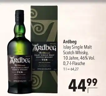 CITTI Markt Ardbeg Islay Single Malt Scotch Whisky, 10 Jahre, 46% Vol. 0,7-1-Flasche Angebot