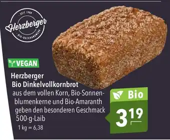 CITTI Markt VEGAN Herzberger Bio Dinkelvollkornbrot 500-g-Laib Angebot