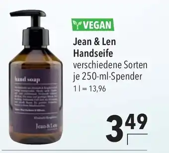 CITTI Markt Jean & Len Handseife verschiedene Sorten je 250-ml-Spender Angebot