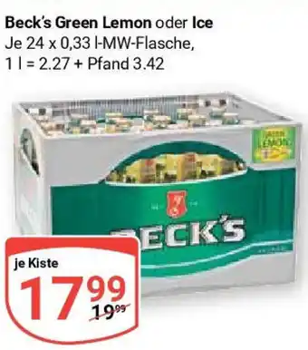 Globus Beck's Green Lemon oder Ice 24 x 0,33 l-MW-Flasche Angebot