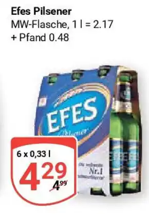 Globus Efes Pilsener 6 x 0,33 l Angebot