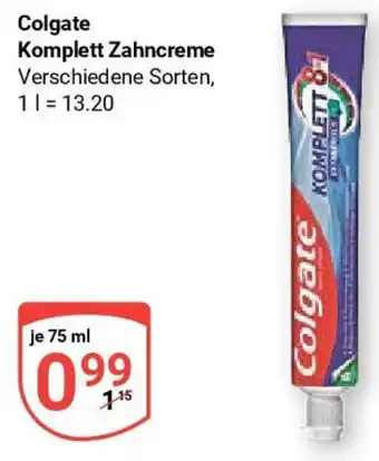 Globus Komplett Zahncreme 75 ml Angebot