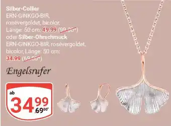 Globus Silber-Collier ERN-GINKGO-BIR oder Silber-Ohrschmuck Angebot