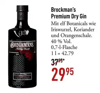 Galeria Markthalle Brockman's Premium Dry Gin 700ml Angebot