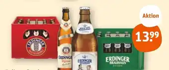 tegut Erdinger Brauhaus Helles Lagerbier oder Erdinger Weißbier 20 xz 0,5 l Fl.Kasten Angebot