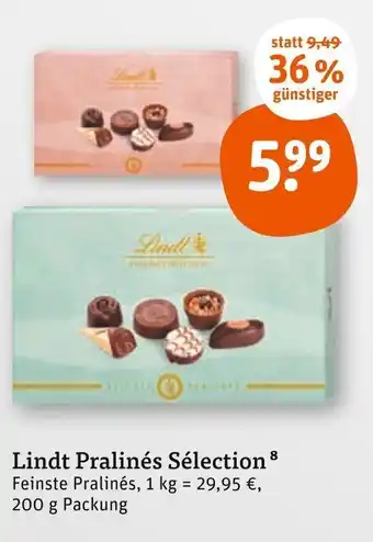 tegut Lindt Pralinés Sélection 200 g Packung Angebot