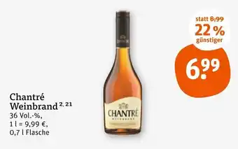 tegut Chantré Weinbrand 0,7 l Flasche Angebot