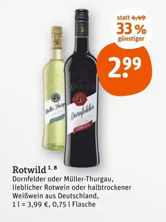 tegut Rotwild 0,75 l Flasche Angebot