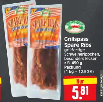 Edeka Herkules Grillspass Spare Ribs 450 g Packung Angebot