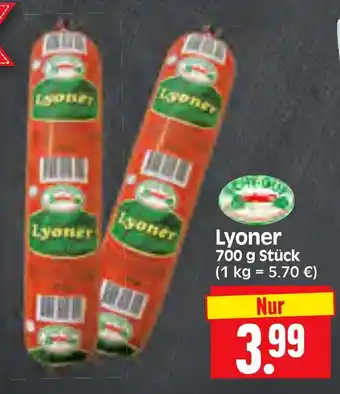 Edeka Herkules Lyoner 700 g Stück Angebot