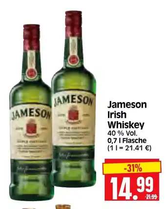 Edeka Herkules Jameson Irish Whiskey 0,7 l Flasche Angebot