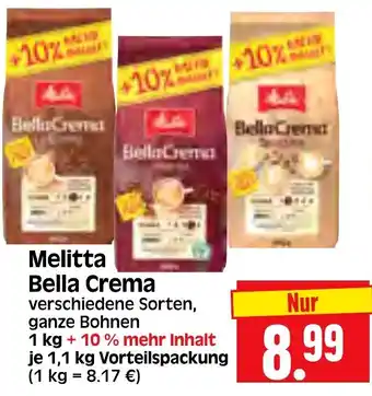 Edeka Herkules Melitta Bella Crema 1,1 kg Vorteilspackung Angebot