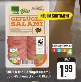 Scheck-in-Center EDEKA Bio Geflügelsalami 100-g-Packung Angebot