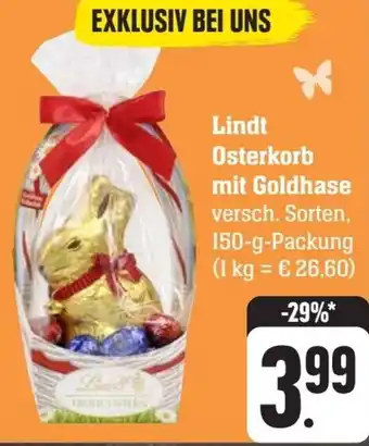 Scheck-in-Center Lindt Osterkorb mit Goldhase 150-g-Packung Angebot