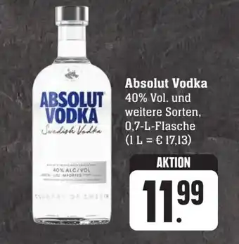 Scheck-in-Center Absolut Vodka 0,7-L-Flasche Angebot