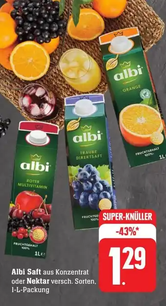 Scheck-in-Center Albi Saft aus Konzentrat oder Nektar 1-L-Packung Angebot