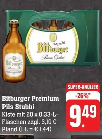 Scheck-in-Center Bitburger Premium Pils Stubbi 20 x 0,33-L- Flaschen Angebot