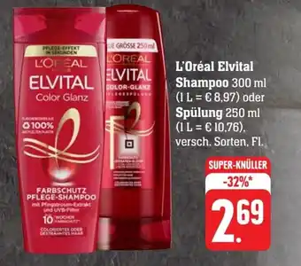 Scheck-in-Center L'Oréal Elvital Shampoo 300 ml oder Spülung 250 ml Angebot