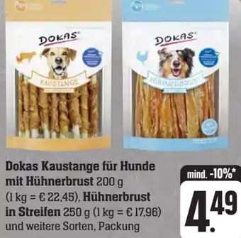 Scheck-in-Center Dokas Kaustange für Hunde mit Hühnerbrust 200 g, Hühnerbrust in Streifen 250 g Angebot