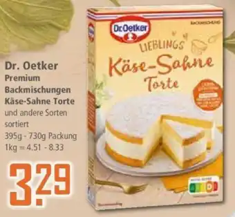 Klaas und Kock Dr. Oetker Premium Backmischungen Käse-Sahne Torte 395-730 g Packung Angebot