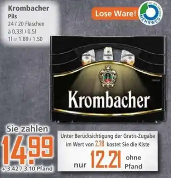 Klaas und Kock Krombacher Pils 24x0,33/20x0,5 L Angebot