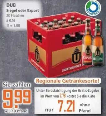 Klaas und Kock DUB Siegel oder Export 20x0,5 L Angebot