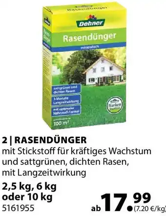 Dehner DEHNER RASENDÜNGER 2,5 kg, 6 kg oder 10 kg Angebot