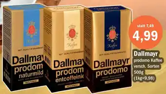 Aktiv Irma Dallmayr prodomo Kaffee 500 g Angebot