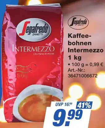 Expert Technomarkt Segafredo Kaffeebohnen Intermezzo 1 kg Angebot