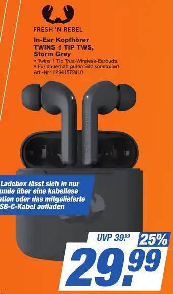 Expert Technomarkt FRESH 'N REBEL In-Ear Kopfhörer TWINS 1 TIP TWS, Storm Grey Angebot