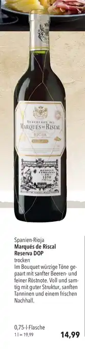 CITTI Markt Spanien-Rioja Marqués de Riscal Reserva DOP trocken 0.75 L Angebot