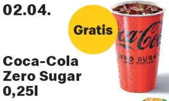 McDonald’s Coca-Cola Zero Sugar 0,25 L Angebot