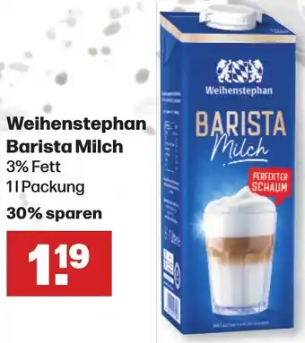 Handelshof Weihenstephan Barista Milch 1 L Packung Angebot