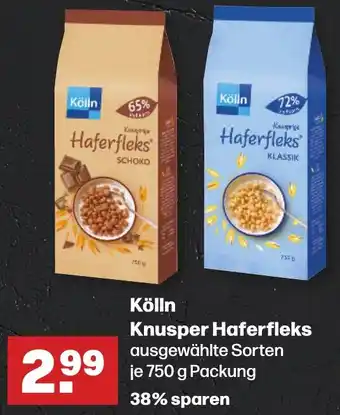 Handelshof Kölln Knusper Haferfleks 750 g Packung Angebot