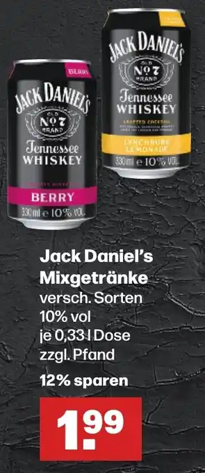 Handelshof Jack Daniel's Mixgetränke 0,33 L Dose Angebot