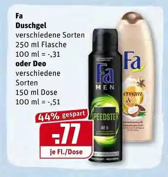 REWE Kaufpark Fa Duschgel oder Deo Angebot