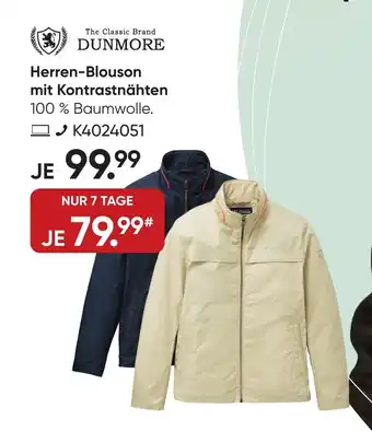 Galeria DUNMORE Herren-Blouson mit Kontrastnähten Angebot