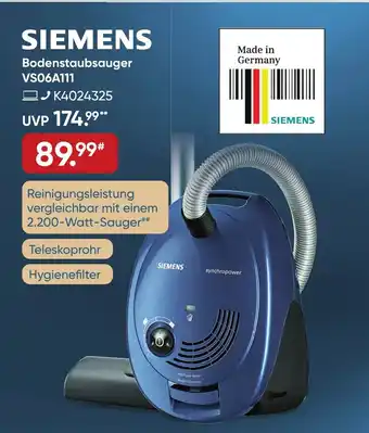 Galeria SIEMENS Bodenstaubsauger VS06A111 Angebot